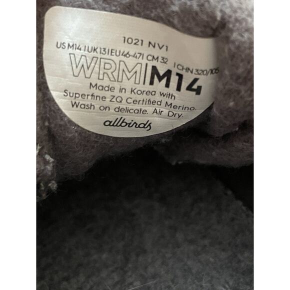 Allbirds Wool Runners Men Size 14‎ Gray Lace-up Merino Comfort Thermal Washable - Picture 7 of 8